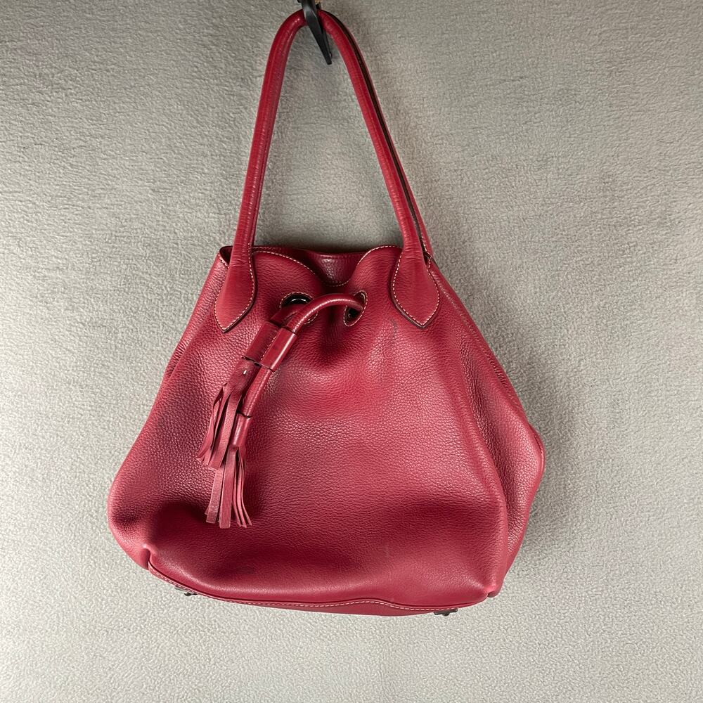 Dooney & Bourke Bucket Shoulder Bag Pebble Grain Tasha Large Leather Drawstring